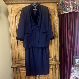 Woman’s navy wool suit